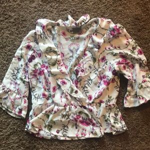 floral print wrap crop top